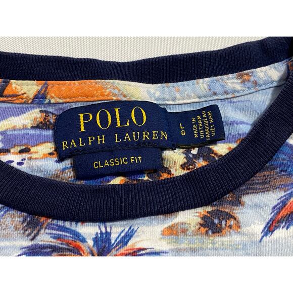 Polo Ralph Lauren Graphic Tee Size Large Scenic Beach Print Short Sleeve - Picture 3 of 11